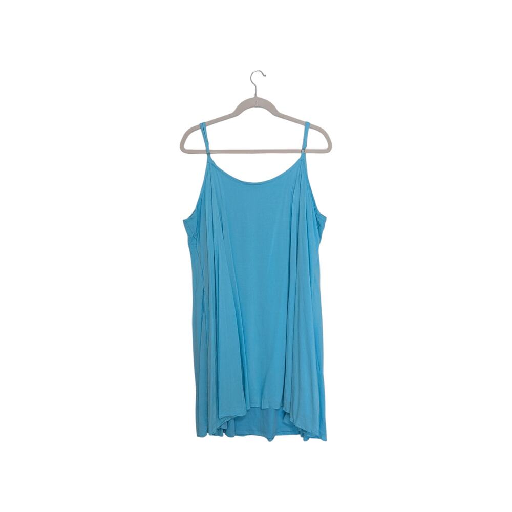 Torrid Midi Rayon Slub V Neck Cami Beach Dress Blue Radiance Gauze Womens 6X - Picture 3 of 5
